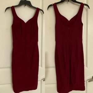 Grace Karin Wine Red MIDI Dress